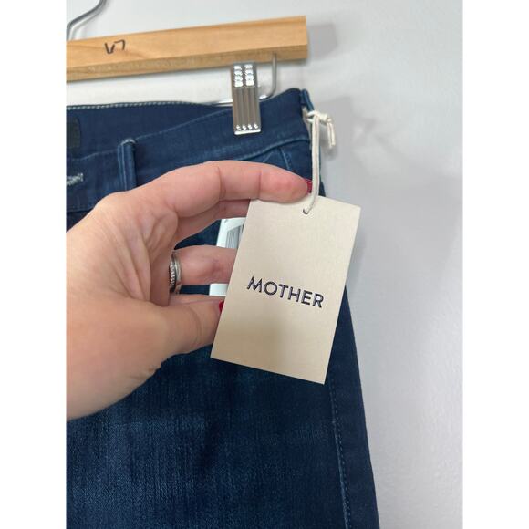 NWT Mother Insider Crop Step Fray Raw Cut Jeans Night Tripper Size: 27 - Picture 5 of 9